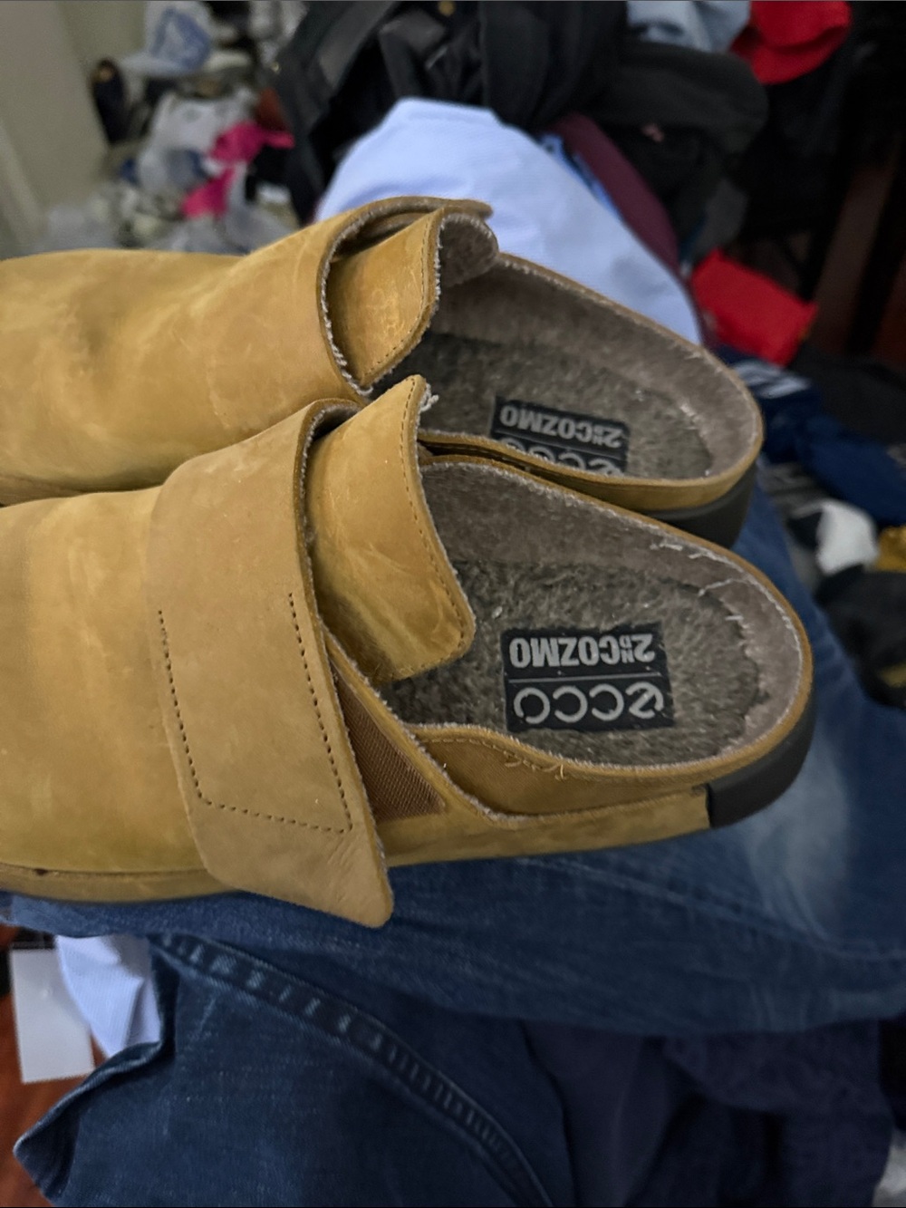 Ecco Men's Suede Slip-On Loafers in Tan